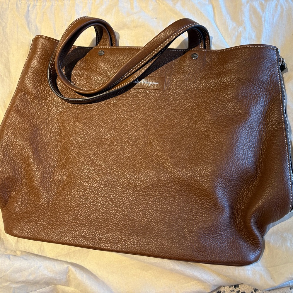 Salvatore Ferragamo Tan Leather Tote